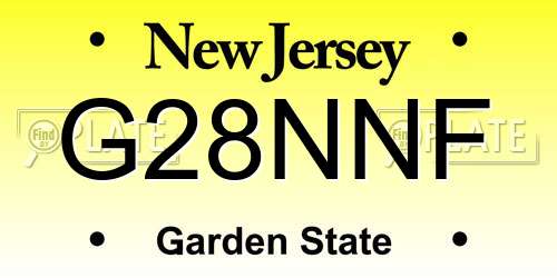 G28NNF New Jersey License Plate