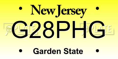 G28PHG New Jersey License Plate