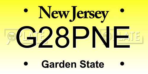 G28PNE New Jersey License Plate