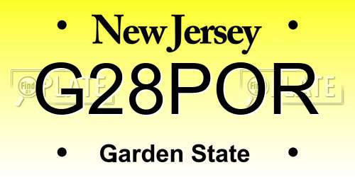 G28POR New Jersey License Plate