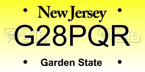 G28PQR New Jersey License Plate