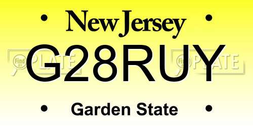 G28RUY New Jersey License Plate