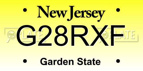 G28RXF New Jersey License Plate