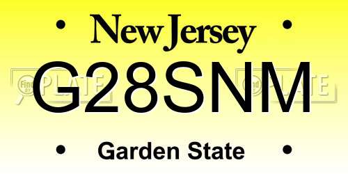 G28SNM New Jersey License Plate