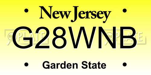 G28WNB New Jersey License Plate
