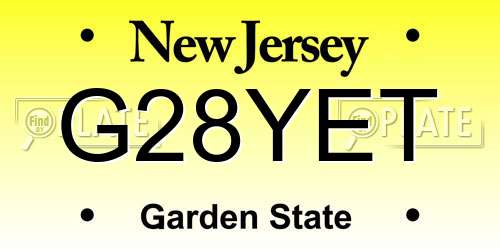 G28YET New Jersey License Plate