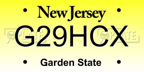 G29HCX New Jersey License Plate