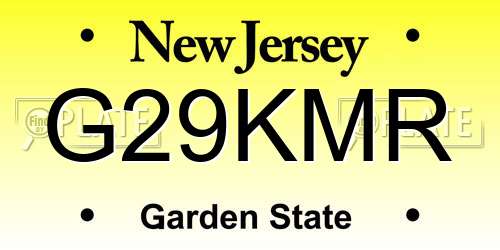 G29KMR New Jersey License Plate