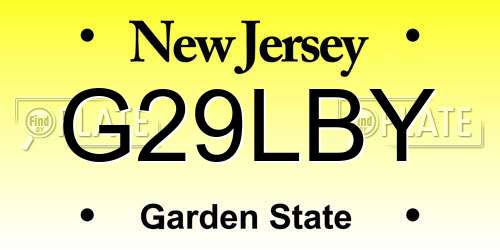 G29LBY New Jersey License Plate