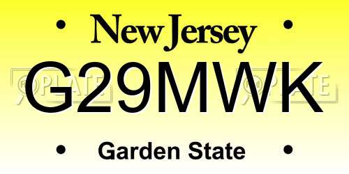 G29MWK New Jersey License Plate