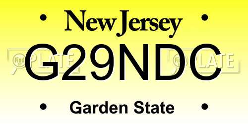 G29NDC New Jersey License Plate