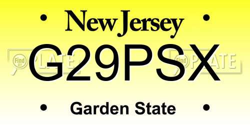 G29PSX New Jersey License Plate