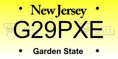 G29PXE New Jersey License Plate