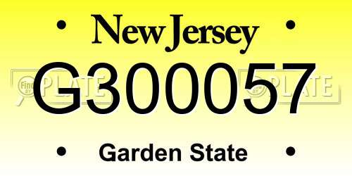 G300057 New Jersey License Plate