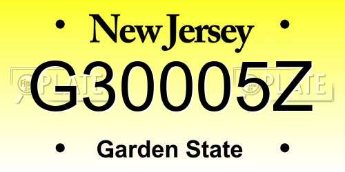 G30005Z New Jersey License Plate