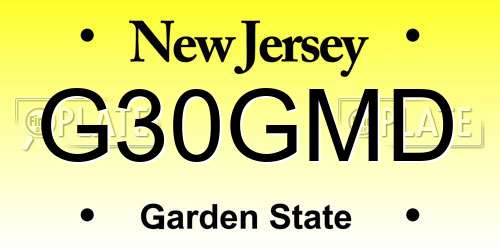 G30GMD New Jersey License Plate