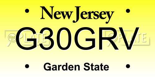 G30GRV New Jersey License Plate