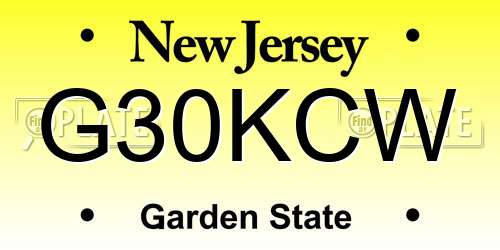 G30KCW New Jersey License Plate