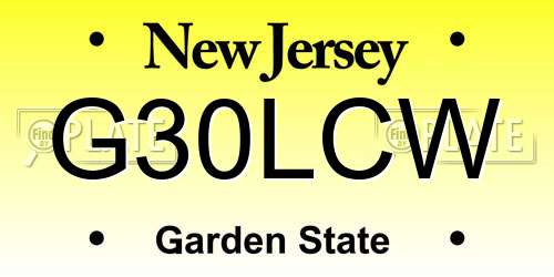 G30LCW New Jersey License Plate