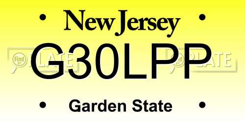 G30LPP New Jersey License Plate