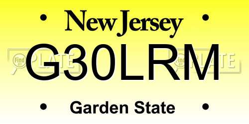 G30LRM New Jersey License Plate