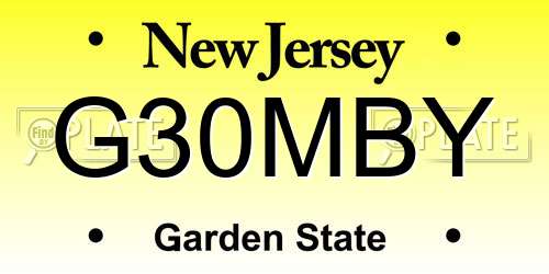 G30MBY New Jersey License Plate