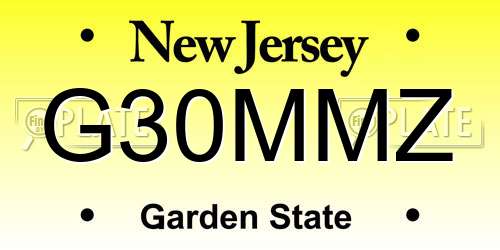 G30MMZ New Jersey License Plate