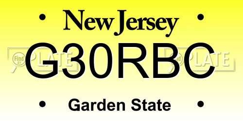 G30RBC New Jersey License Plate