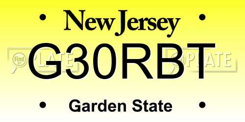 G30RBT New Jersey License Plate