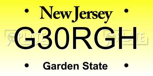 G30RGH New Jersey License Plate