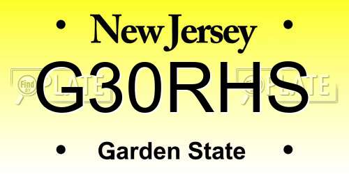 G30RHS New Jersey License Plate