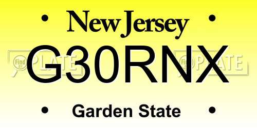 G30RNX New Jersey License Plate