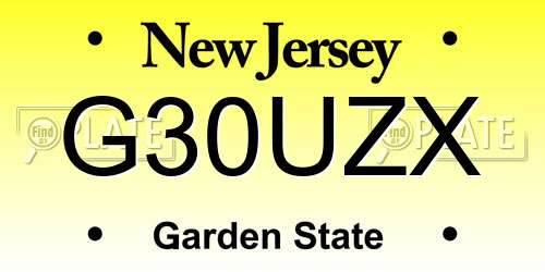 G30UZX New Jersey License Plate