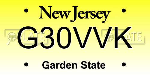 G30VVK New Jersey License Plate