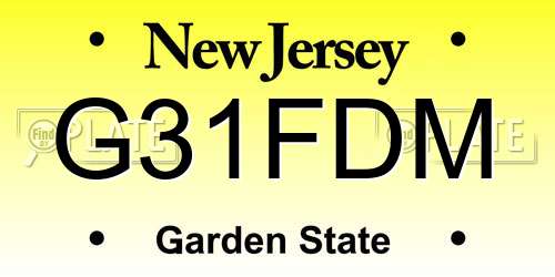 G31FDM New Jersey License Plate