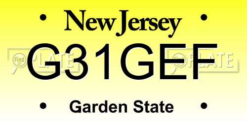 G31GEF New Jersey License Plate