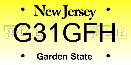 G31GFH New Jersey License Plate