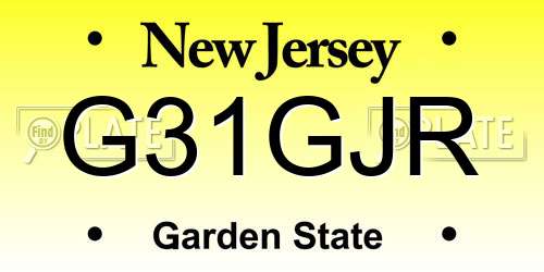 G31GJR New Jersey License Plate