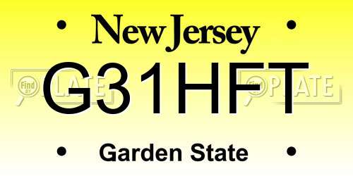 G31HFT New Jersey License Plate