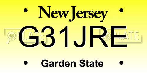 G31JRE New Jersey License Plate