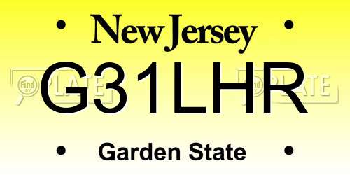 G31LHR New Jersey License Plate