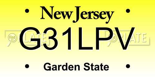 G31LPV New Jersey License Plate
