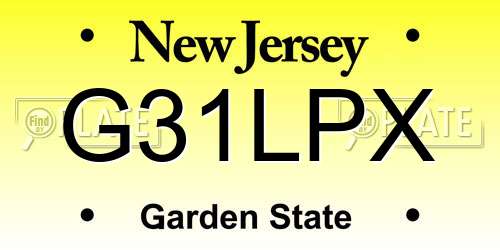 G31LPX New Jersey License Plate
