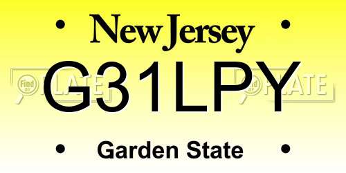 G31LPY New Jersey License Plate