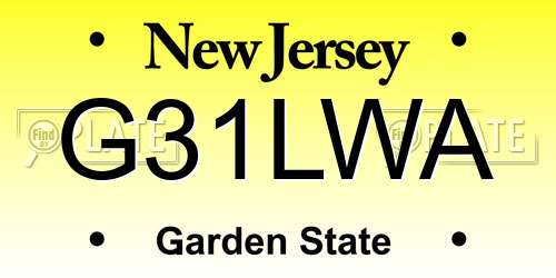 G31LWA New Jersey License Plate