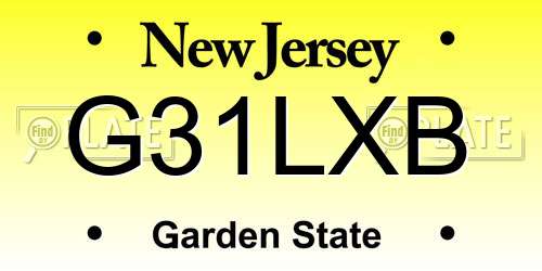 G31LXB New Jersey License Plate