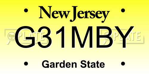 G31MBY New Jersey License Plate