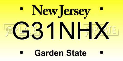 G31NHX New Jersey License Plate