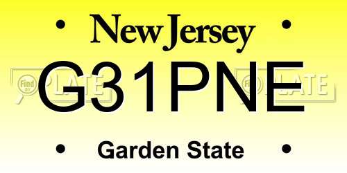 G31PNE New Jersey License Plate
