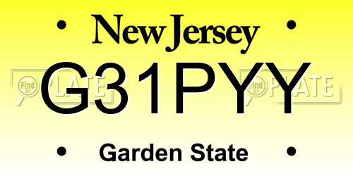 G31PYY New Jersey License Plate